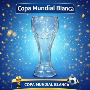 Copa Mundial Blanca de Vidrio Diseño Trofeo Venta por Mayoreo COP-MUN-B