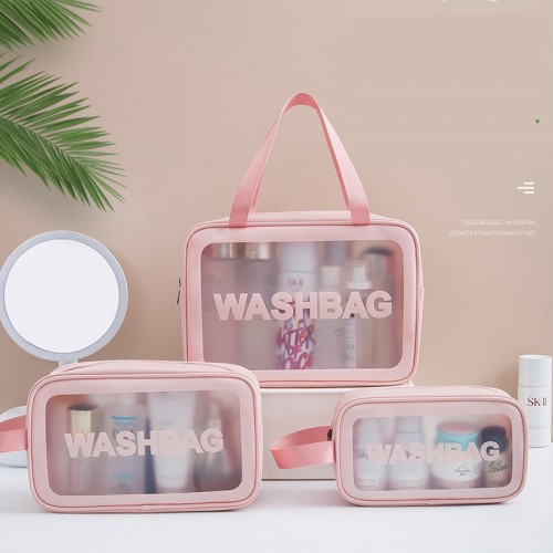 Trio cosmetiquera bolsa de cosméticos portátil, impermeable, para viaje al por mayor 
