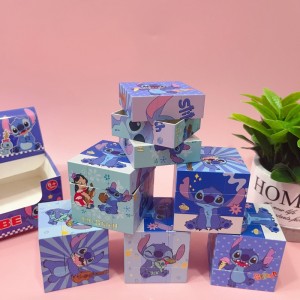 Cubo Rubik infantil con diseños de Mario y Stitch. Ideal como regalo para niños. Ventas por mayoreo 