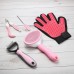 Set completo de 5 piezas para el cuidado de mascotas. Incluye cepillo para pelo, peine desenredante, cortaúñas, lima y guante removedor de pelo venta al por mayor CW109