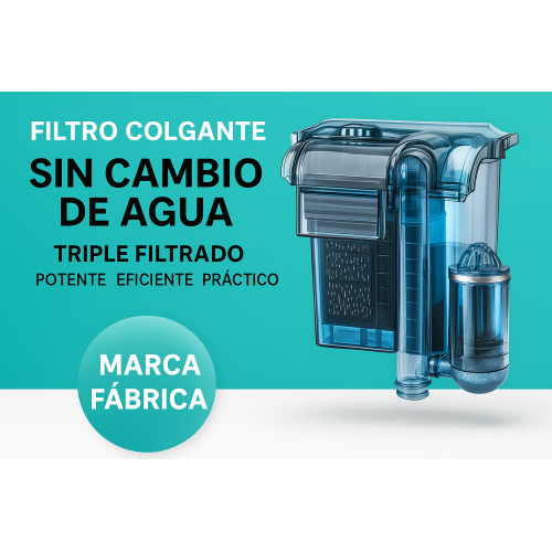 Filtro Externo de Cascada para Peceras y Acuarios, Purificador de Agua con Bomba Silenciosa y Cartucho de Filtración, Fácil de Instalar y Mantener, Ideal para Acuarios de Agua Dulce y Salada, Mayoreo CW112