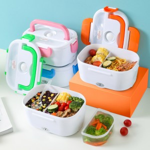 Lonchera eléctrica con asa para transportar y calentar alimentos, ideal para llevar comida a la oficina, escuela o trabajo. Venta por mayoreo