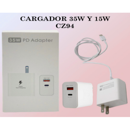 Cargador carga rápida tipo C 35w