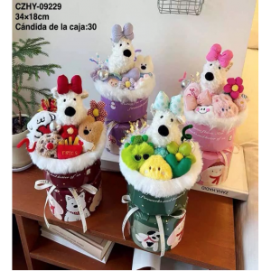 Ramo de flores con perrito. Venta al por mayor CZHY-09229