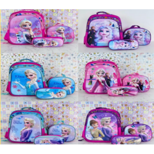 Combo de mochilas para niños con luz, Mochila +  Lonchera + lapicera de 1  compartimiento. 6  modelos surtidos BAG338