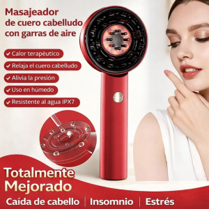 Cepillo masajeador capilar eléctrico portátil ideal para cuidado del cuero cabelludo. Diseño práctico y moderno. Venta por mayoreo