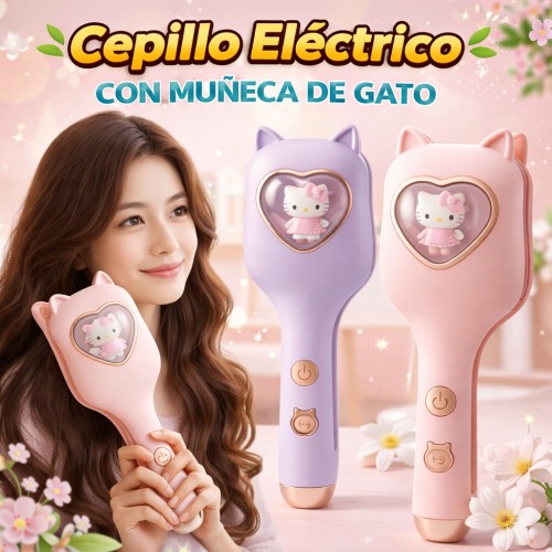 Cepillo Eléctrico Portátil para Cabello con Diseño de Gato por Mayoreo D-20711