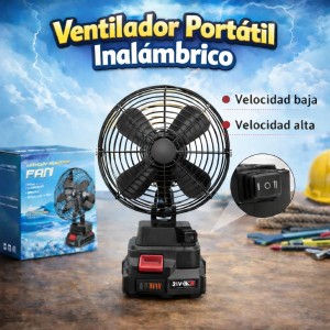 Ventilador Portátil Inalámbrico con Batería Recargable de Alta Potencia para Trabajo o Hogar – Venta por Mayoreo D-20942