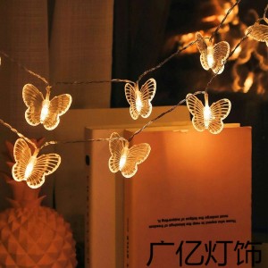 Serie de mariposa de 20LEDS de 4metros cable transparente blanco cálido Por Mayoreo S-60265