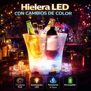 Hielera LED 7L para Bebidas con Cambio de Colores para Bar y Fiestas por Mayoreo D-21563
