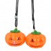 Collar de calabaza halloween con luz led intermitente, ideal para niños, fiestas y eventos nocturnos, modelo D-21636, venta por mayoreo