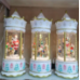 carrusel decorativo navideño con luz led, figuras de santa y árbol de navidad, escarchado giratorio, venta por mayoreo D-21794