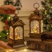 linterna decorativa navideña con luz led d-21797, diseño pesebre y escarchado, ideal para decoración de interiores, venta por mayoreo