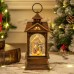 linterna decorativa navideña con luz led d-21797, diseño pesebre y escarchado, ideal para decoración de interiores, venta por mayoreo