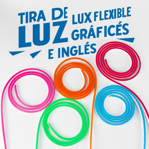 Tira de luz LED lux flexible en colores neón para decoración de gráficas y textos en inglés, ideal para rótulos y anuncios, venta por mayoreo D-21976 