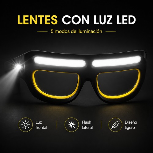 Lentes con luz LED 5 modos por mayoreo Lentes con luz LED 5 modos por mayoreo