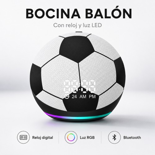 Bocina balón de fútbol con reloj digital por mayoreo Bocina balón de fútbol con reloj digital por mayoreo