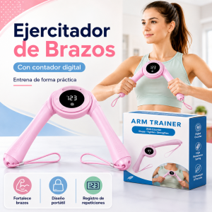 Ejercitador entrenador de brazos portátil  con pantalla digital para registrar repeticiones durante rutinas de entrenamiento en casa. Venta por mayoreo