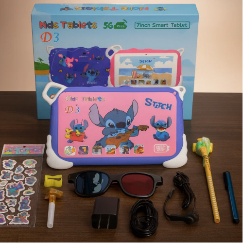 Tablet Kids Stitch con Android 13 actualizable y memoria de 250GB. 5 modelos infantiles. Incluye cargador, audífonos, lápiz inteligente para Android, stickers y lentes 3D. Ideal para aprendizaje, juegos. Venta por mayoreo Tablet Kids Stitch con Android 13 actualizable y memoria de 250GB. 5 modelos infantiles. Incluye cargador, audífonos, lápiz inteligente para Android, stickers y lentes 3D. Ideal para aprendizaje, juegos. Venta por mayoreo