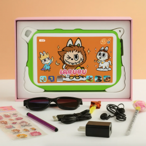 Tablet Kids Labubu con Android 13 actualizable y memoria de 250GB, 5 colores variados. Incluye cargador, audífonos, lápiz inteligente para Android, stickers y lentes 3D. Ideal para niños. Venta por mayoreo 