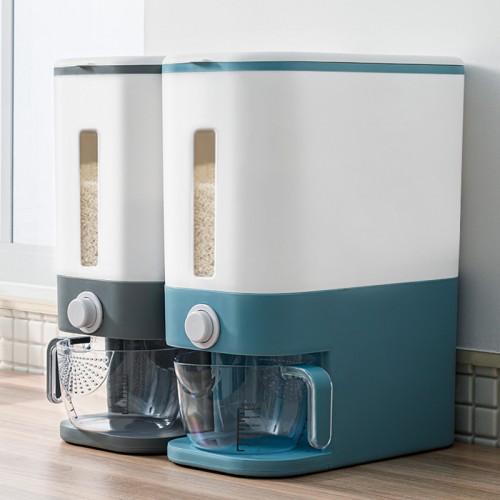 Dispensador de cereal doble con perilla dosificadora, diseño moderno y fácil de usar. Mantiene los alimentos frescos. Ideal para cereales, arroz, granos, pasta y más. Venta por mayoreo