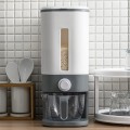 Dispensador de cereal doble con perilla dosificadora, diseño moderno y fácil de usar. Mantiene los alimentos frescos. Ideal para cereales, arroz, granos, pasta y más. Venta por mayoreo