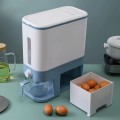 Dispensador de cereal doble con perilla dosificadora, diseño moderno y fácil de usar. Mantiene los alimentos frescos. Ideal para cereales, arroz, granos, pasta y más. Venta por mayoreo