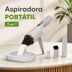 Aspiradora portátil 3 en 1 con accesorios incluidos, ideal para limpieza práctica de espacios interiores. Venta por mayoreo