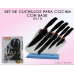 Set de cuchillos con base para cocina 6pz DJ15