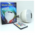 Foco LED con bocina Bluetooth iluminación RGB multicolor y música Incluye control remoto. Ideal para fiestas, recámaras, salas y ambientación decorativa. Venta por mayoreo DP-1004