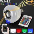 Foco LED con bocina Bluetooth iluminación RGB multicolor y música Incluye control remoto. Ideal para fiestas, recámaras, salas y ambientación decorativa. Venta por mayoreo DP-1004