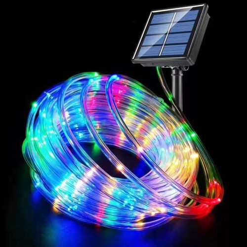 Luz de manguera guirnalda SOLAR impermeable al aire libre, luces LED decoradas para fiestas y navidad MULTICOLOR 10M DP-10148