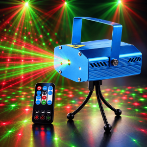 Luz láser mini de escenario ideal para fiestas, eventos, bares, salas de juegos o ambientar reuniones en casa. Proyecta patrones luminosos con diferentes efectos venta al por mayor