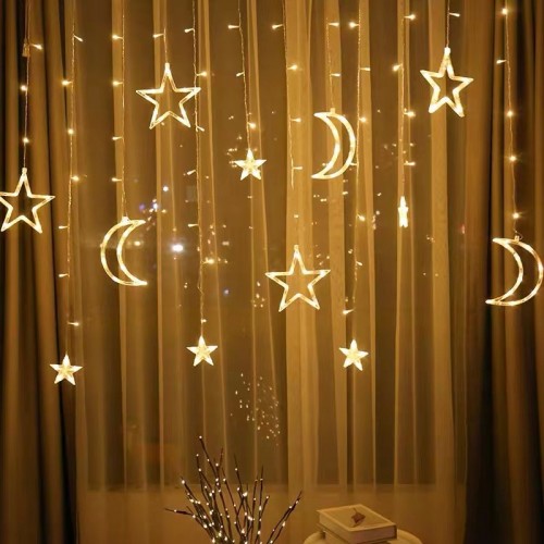 Cortina de Navidad LED Estrellas LED estrellas intermitentes cortinas luces decorativas creativas DP-1036