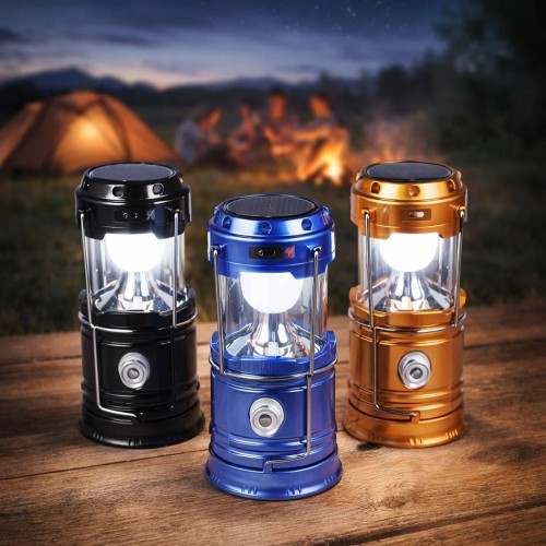 Linterna lámpara solar con luz LED camping para acampar, para tienda de campaña al aire libre luz de camping retráctil de emergencia al por mayor DP-1058