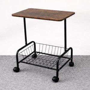 Mesa Auxiliar Multiusos con Canastilla y Ruedas para Hogar y Oficina por Mayoreo DP-12092