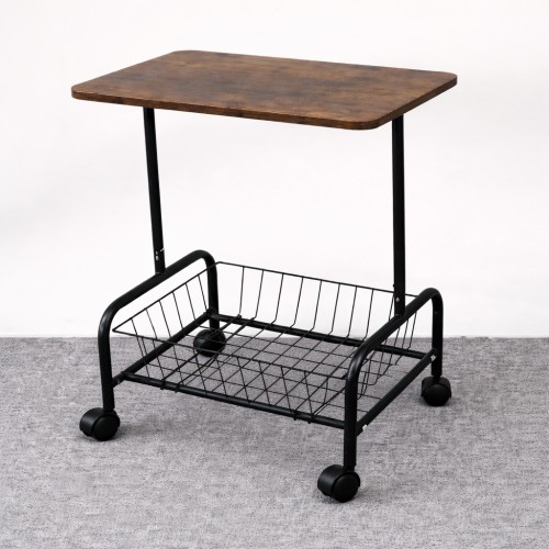 Mesa Auxiliar Multiusos con Canastilla y Ruedas para Hogar y Oficina por Mayoreo DP-12092