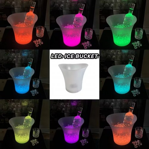 Hielera de 7 litros con LED RGB de cambio de color ideal para enfriar bebidas en fiestas, bares y eventos. reutilizable, perfecta para cerveza, refrescos y botellas. Venta por mayoreo DSBH-74259