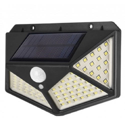 Lámpara 100 LEDS de pared solar para exteriores con sensor DT173