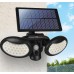 Lámpara de pared con sensor solar 56LED, doble cabezal, iluminación de 360 ​​grados, patio, ahorro de energía, colgante de pared