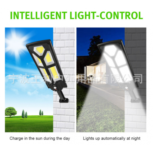 Lámpara de exterior con sensor de movimiento y panel solar con control DT206