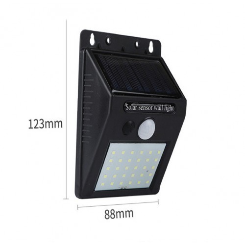 Lámpara 25 LEDS de pared solar para exteriores con sensor DT82