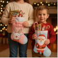 Dulcero de bota navideña, decorativas con diseños variados infantiles navideños. Ideales para colgar en chimeneas, paredes, puertas o colocar regalos y dulces