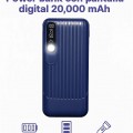 Power bank con pantalla digital 20,000 mAh con tres puertos, indicador de batería y lampara venta al por mayor DY-8011