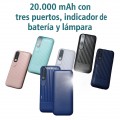 Power bank con pantalla digital 20,000 mAh con tres puertos, indicador de batería y lampara venta al por mayor DY-8011