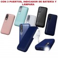 Power bank con pantalla digital 20,000 mAh con tres puertos, indicador de batería y lampara venta al por mayor DY-8011