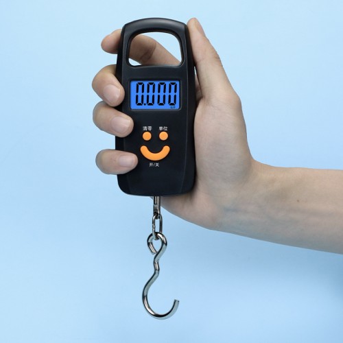 Báscula digital portátil con gancho y pantalla LCD para pesar maletas y paquetes, venta al por mayor DZC-0801