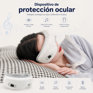 Masajeador ocular eléctrico tipo spa ideal para relajación de ojos. Diseño cómodo y práctico. Venta por mayoreo