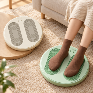 Masajeador para la planta de los pies con función de calor y espacio para colocar ambos pies simultáneamente. Ideal para rutinas de masaje personal. Venta por mayoreo