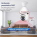 Cámara de vigilancia tipo Foco 360° WiFi, giro automático seguridad para hogar y negocios EKQ-30101